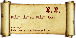 Mérész Márton névjegykártya